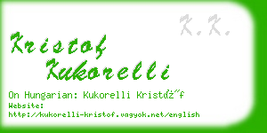 kristof kukorelli business card